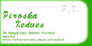 piroska kedves business card